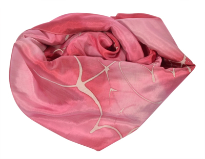 Rosa farvet silke sjal